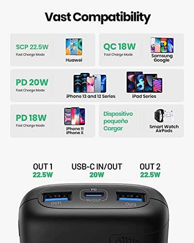 INIU Power Bank, 22.5W Fast Charging 10000mAh, USB C Input & Output Mini Power Bank with holder, PD3.0 QC4.0 (w/voucher) TopStar Getihu FBA