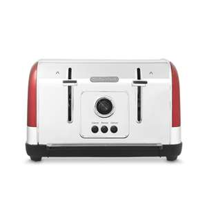 Morphy Richards Venture Red 4 Slice Toaster - Defrost Setting - High Lift Feature - 240133