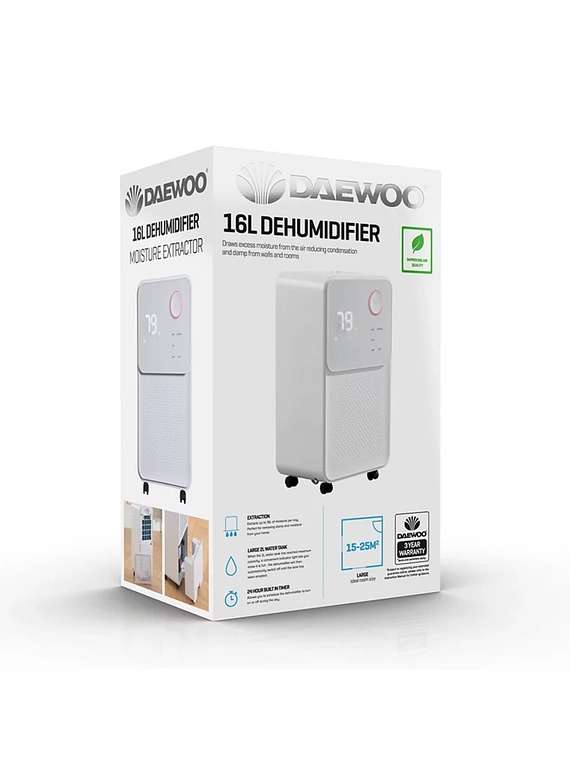 Daewoo 16l Dehumidifier (Free Click and collect)