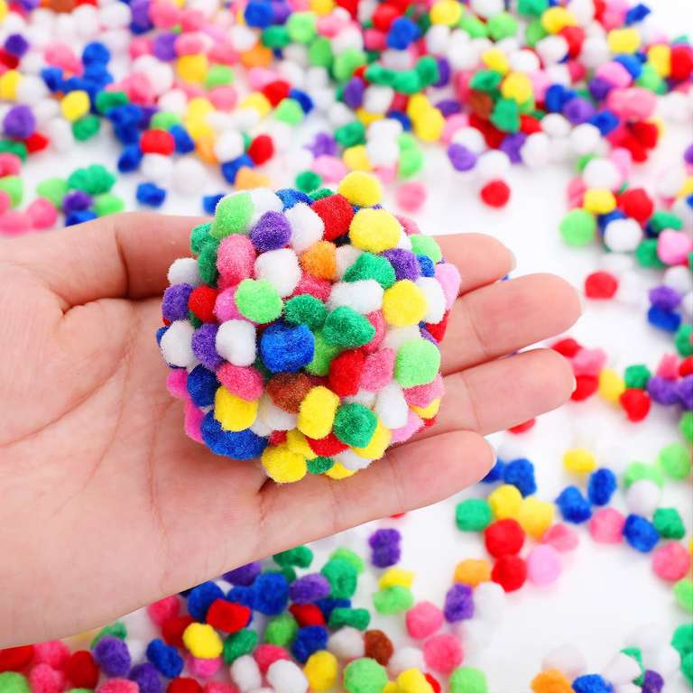 2000Pcs Pom Pom Crafts 10mm Small Mini Poms Assorted Colours sold by suibo FBA