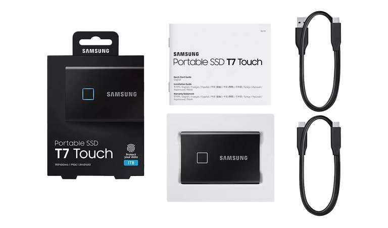 Samsung T7 Touch 2TB Portable SSD Hard Drive - Black - Free C&C