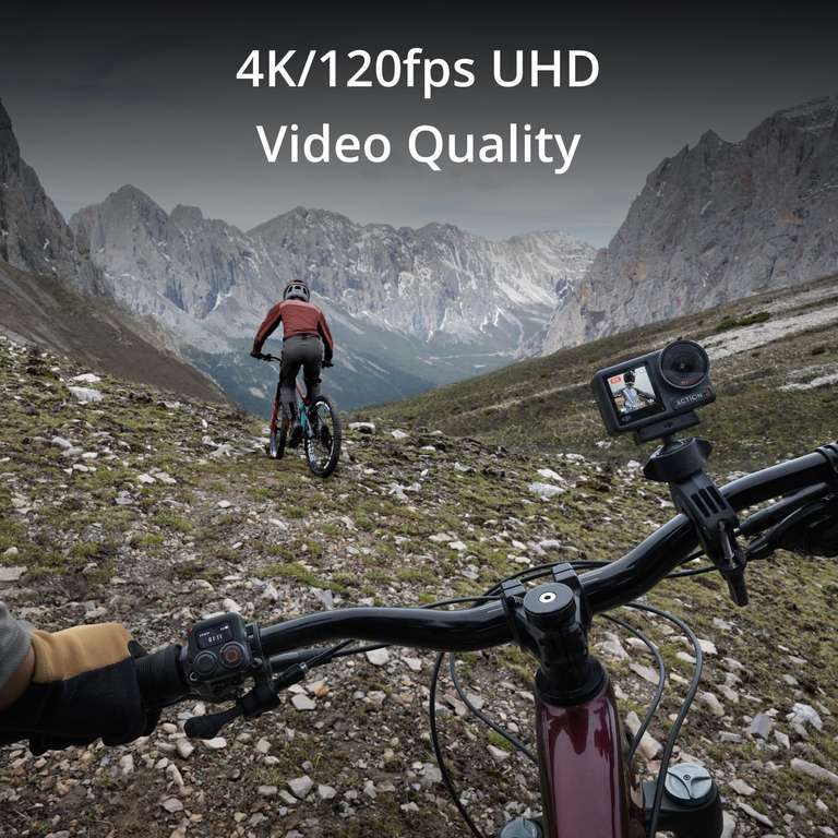 DJI Osmo Action 4 Adventure Combo - 4K/120fps Waterproof Action Camera with a 1/1.3-Inch Sensor