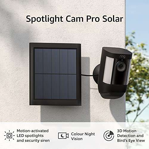 Ring Spotlight Cam Pro Solar 2 Cameras, 2 solar panels £289.99 (Prime Exclusive Deal) @ Amazon