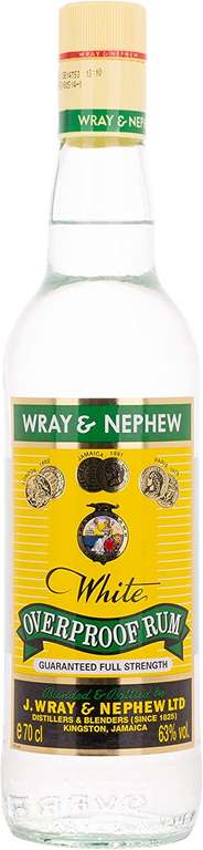 Wray and Nephew Overproof Jamaican Rum 63% ABV 70cl £26.50/ £23.85 Subscribe & Save (£19.87 with 15% voucher on 1st S&S) @ Amazon