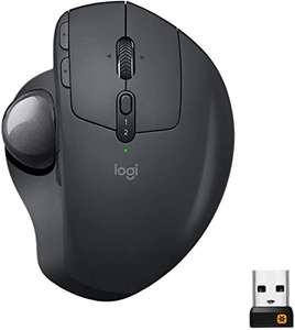 Logitech MX Ergo Wireless Ergonomic Trackball Mouse, 2.4 GHz via USB Unifying receiver, adjustable angle, multi-device, PC / Mac / iPadOS