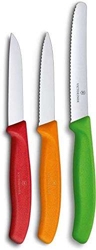 Victorinox 3-Piece Swiss Classic Paring Knife-Set, Stainless Steel, Green/Orange/Red, Set of 3 - £13 @ Amazon