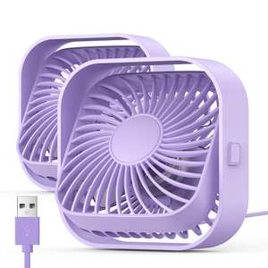 TOPK USB Desk Fan, [2Pack] Strong Airflow&Quiet Operation Mini Personal Fan with voucher Sold by TOPKDirect FBA