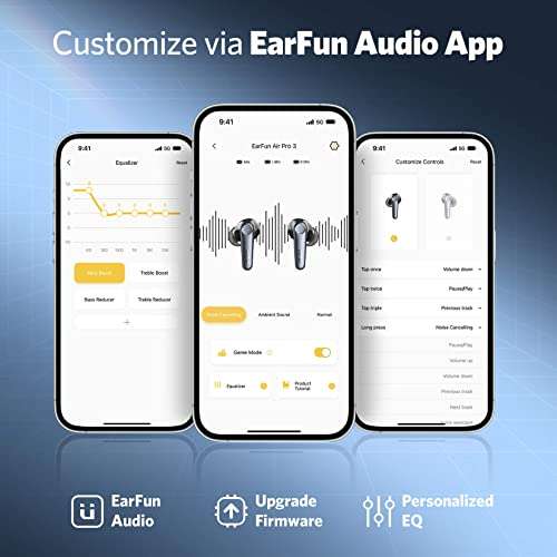 Wireless Earbuds, EarFun Air Pro 3 Hybrid Active Noise Cancelling Earbuds, Qualcomm aptX with voucher Sold by EarFun UK / FBA