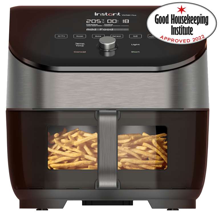 Instant Vortex Plus 6-in-1 Air Fryer with ClearCook and OdourErase 5.7L + Free Cookbook