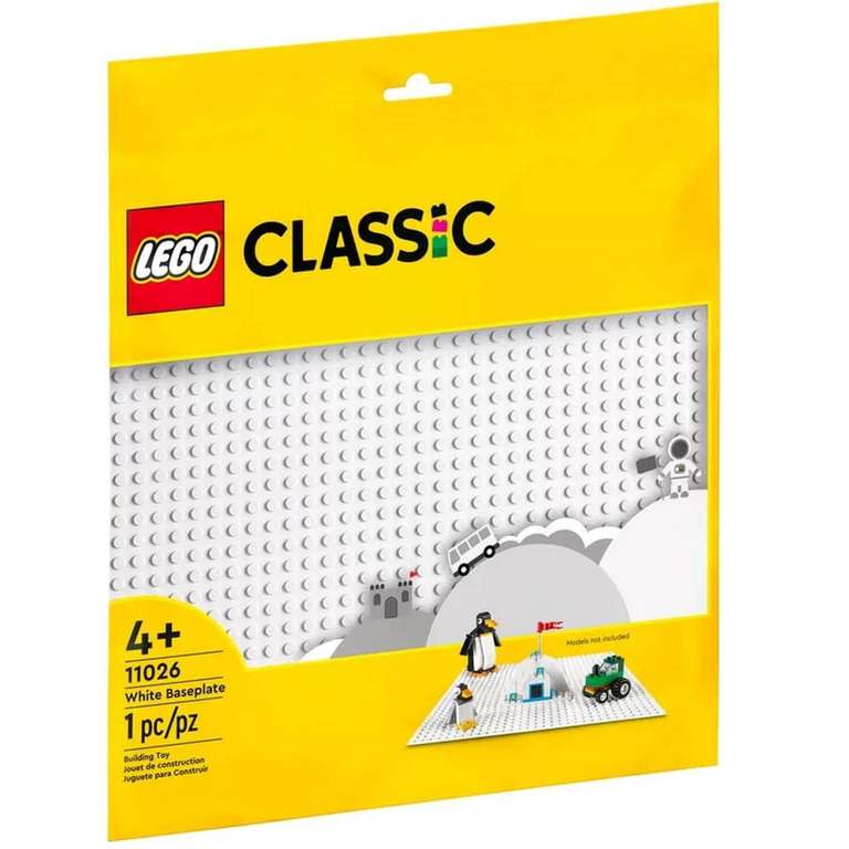 LEGO 11026 Classic White Baseplate Building Base, Construction Toy Square 32x32