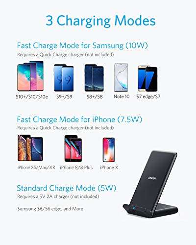 Anker Wireless Charger, 2-Pack PowerWave Stand Upgraded, Qi-Certified - £25.99 Dispatches from Amazon Sold by AnkerDirect UK
