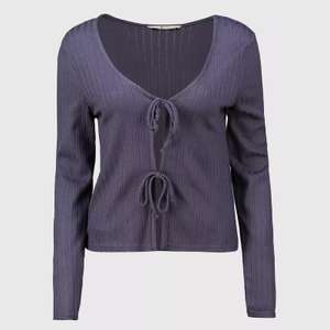 Charcoal Pointelle Tie Front Cardigan - £7 Using Free Click & Collect @ Sainsbury's Tu Clothing