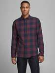 Jack and Jones Mens Gingham Shirt Pack of 4 Royale Sizes M & XL