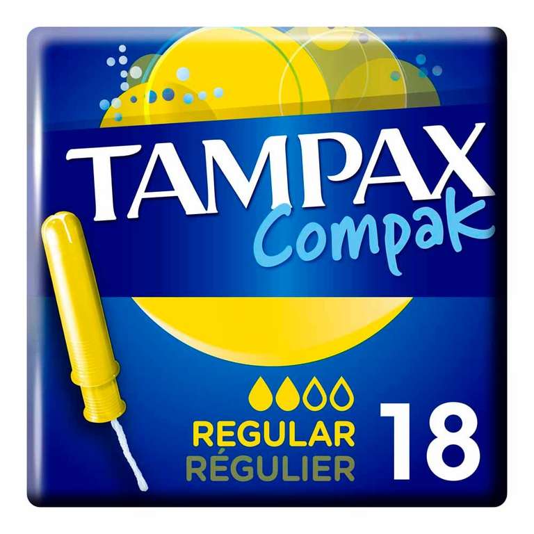 Tampax Compak Regular/Super Applicator Tampons 18 pack £1.60 @wilko Free Click & Collect