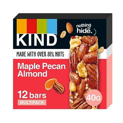 KIND Snack Bars, Maple Pecan Almond, 12 x 40g bars, Gluten free (£5.76 with S&S)