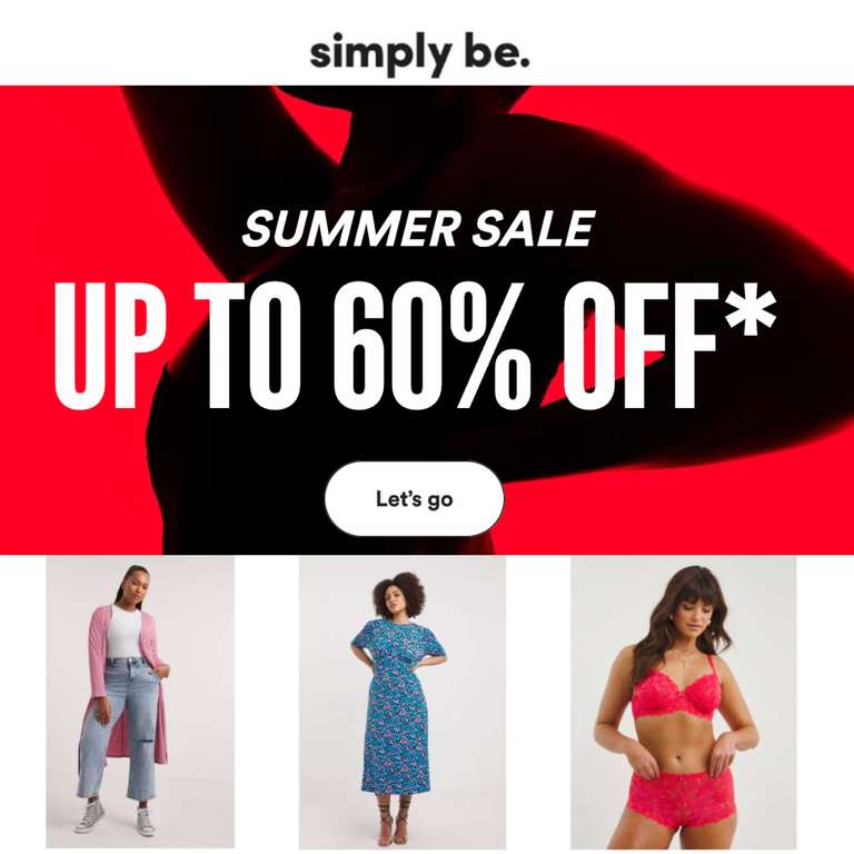 Sale - Up to 60% Off + Free Click & Collect Over £40 - @ Simply Be
