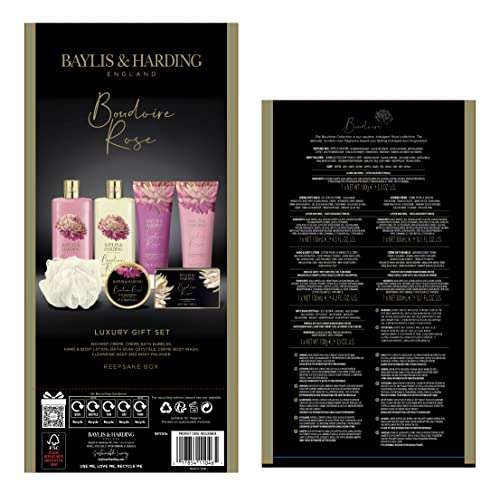 Baylis & Harding Boudoire Rose Luxury Keepsake Box Bathing Treat Gift Set- Vegan Friendly £11.30 @ Amazon