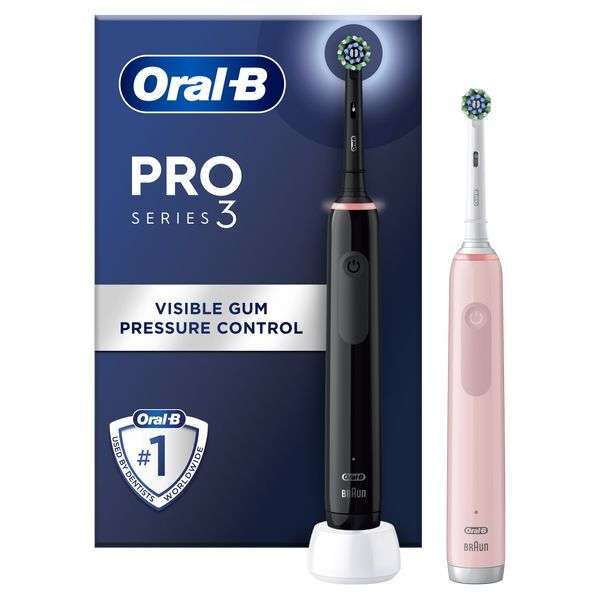 Oral-B Pro 3 3900 Cross Action Electric Toothbrush Duo Pack (Members Price)