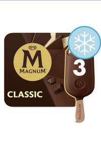 Magnum Ice Cream Sticks 3X100ml - £1.62 Clubcard Price @ Tesco