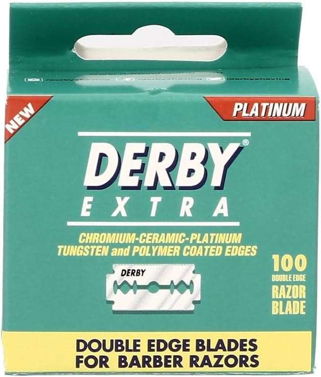 Derby Extra Double Edge Safety Razor Blades, Silver, 100 Count (Pack of 1)