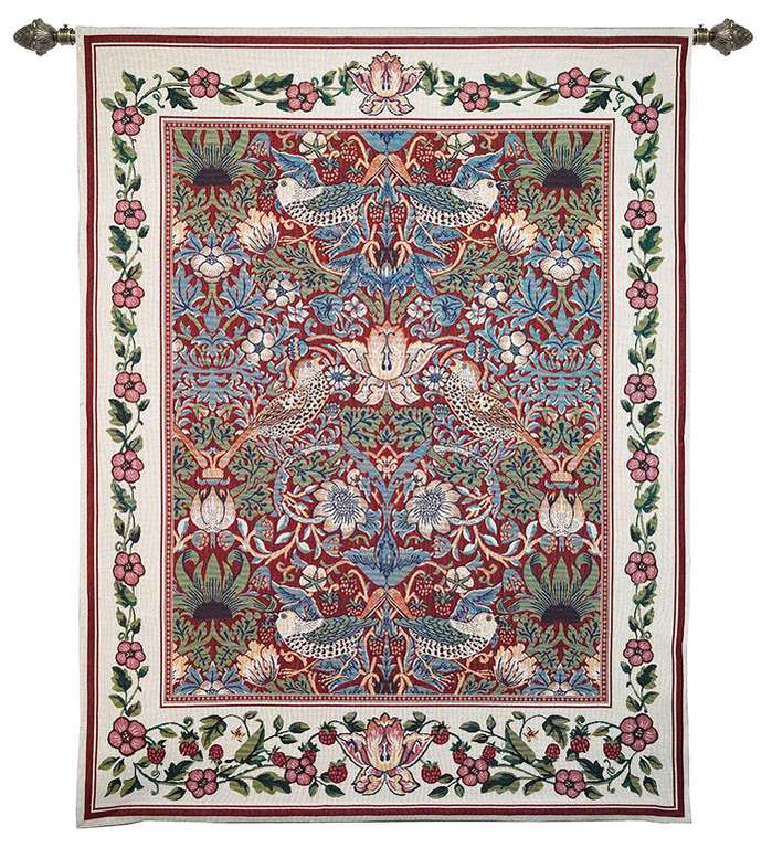 TJC Sale - eg, Signare Tapestry William Morris Strawberry Thief Size 90 x  139cm - £2.99 Delivery Under £70 / £4.99 Delivery More Than 1 Item