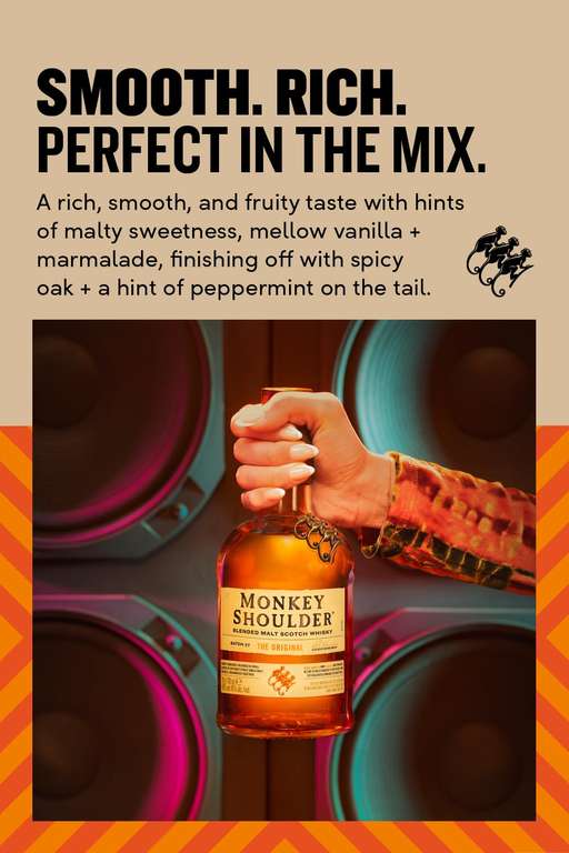 Monkey Shoulder Blended Malt Scotch Whisky, 70cl