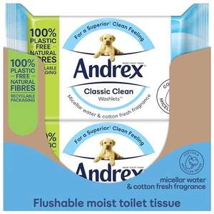 Andrex Classic Clean Washlets 12pk (£10.44 / £8.79 W/Voucher 5% +15% S&S)