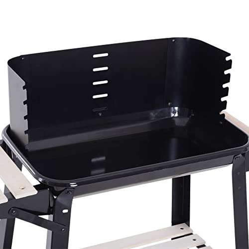 Outsunny Trolley Charcoal BBQ Barbecue Grill Outdoor Patio Garden Heating Smoker