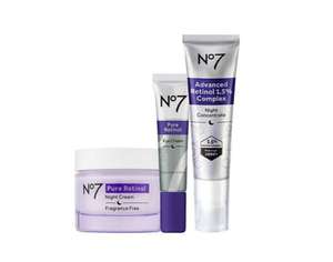 Extra 10% off + Stacks with 3 for 2 & Buy 1 Get 1 Half Price on Selected No7 Products £1.50 click and collect Free on £15 Spend @ Boots