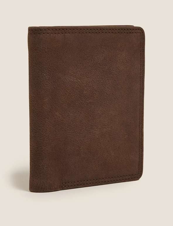 M&S Collection Leather Tri-fold Cardsafe RFID Protection Wallet (Brown) - £15 (Free Click & Collect) @ Marks & Spencer