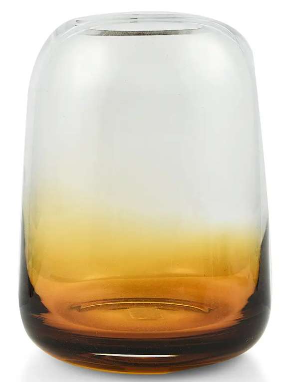 Berkeley Smoke Glass Ribbed / Alnwick Cinnamon Vase W/Code