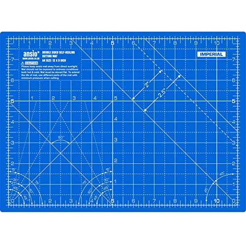 ANSIO Craft Cutting Mat Self Healing A4 Double Sided 5 Layers - Quilting, Sewing, Scrapbooking, Fabric & Papercraft - By Ansio FBA