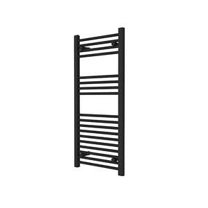 Flomasta Flat, Black Vertical Flat Towel radiator (W)450mm x (H)1000mm - Free C&C