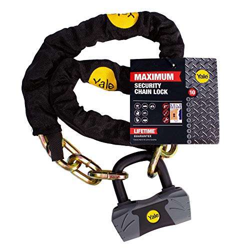 Yale YCL3/10/180/1 - Maximum Security Chain Bike Lock 1800mm - Heavy Duty Protection - 4 Keys including 1 with micro-light £36.99 @ Amazon