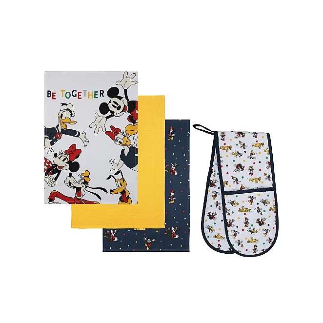 Mickey Mouse 4 Piece Set : 3 Tea Towels & Oven Glove Set £7 (Free Click & Collect) @ George (Asda)