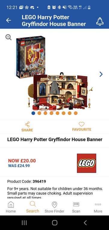 LEGO Harry Potter 76409 Gryffindor House Banner / 76411 Ravenclaw House Banner - £20 each instore only @ B&M (Merry Hill)