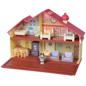 Bluey Heeler Family Home Play Set: 1 Official Collectable Action Figure, Large Playhouse Playset 4 Rooms, Furniture Accessories