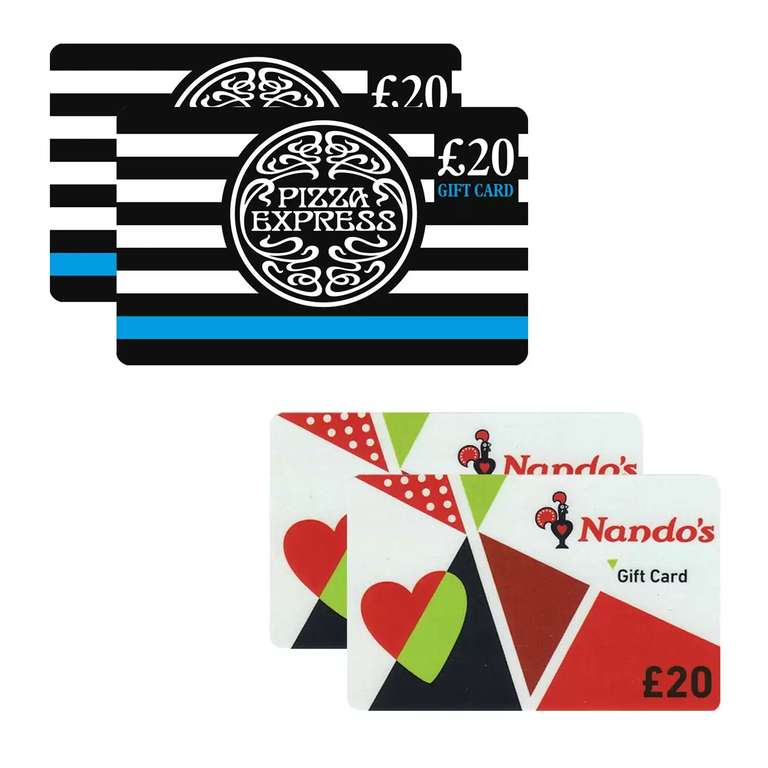 £80 Nandos or Pizza Express Gift Cards (Membership Required)
