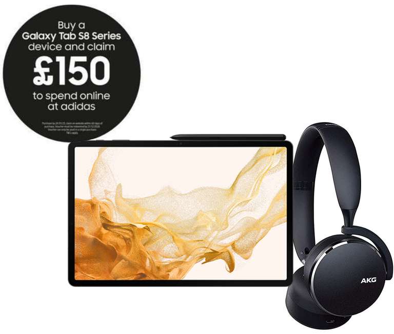 Samsung Galaxy Tab S8 Plus 128GB Tablet + £150 adidas Voucher + AKG Headphones £629.10 / £479.10 With Trade In @ Samsung EPP