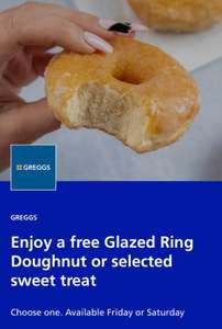 Free sweet treat Friday or Saturday at Greggs from o2 priority