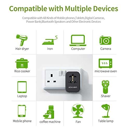 UK To Europe Travel Adapter /2 USB -A & 1 Type-C - £6.79 @ Sold by Miuco UK Store Dispatched By Amazon