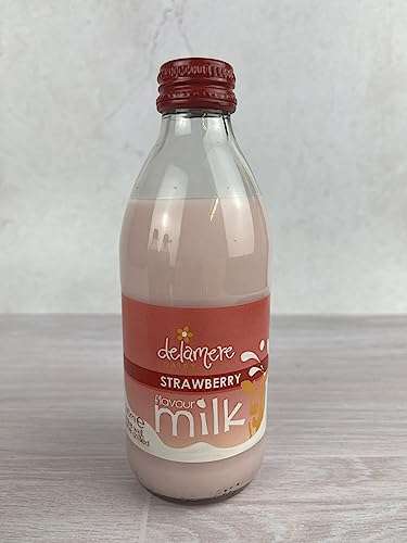 Delamere Dairy Flavoured Milk (Strawberry/Choc/Coffee/Banana) in glass bottles 6 x 240ml Dispatched and Sold by CableTidy @ Amazon