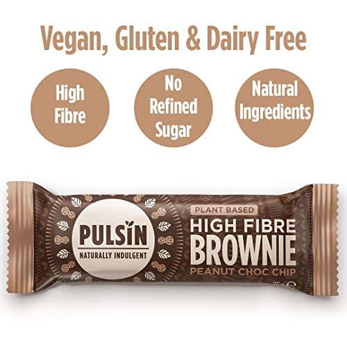Pulsin - Peanut Choc Chip High Fibre Brownie - 18 x 35g £10.50 / £9.45/£7.92 S&S + £1 first order voucher @ Amazon