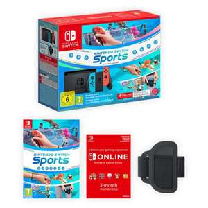 Nintendo Switch Console - Neon Blue/ Red + Nintendo Switch Sports + 3 Months Nintendo Switch Online w/code - Game Collection Outlet