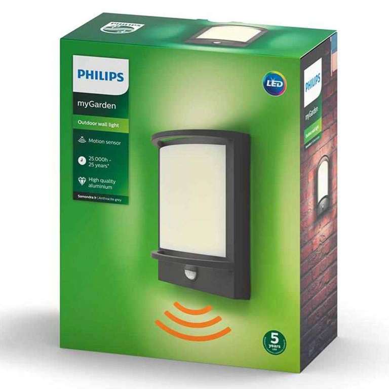 Philips MyGarden Wall Light 1739293p0 – Outdoor Lighting (Anthracite, Wall Light, White, Aluminium, Contemporary, 1 Bulb (S), 12 W)