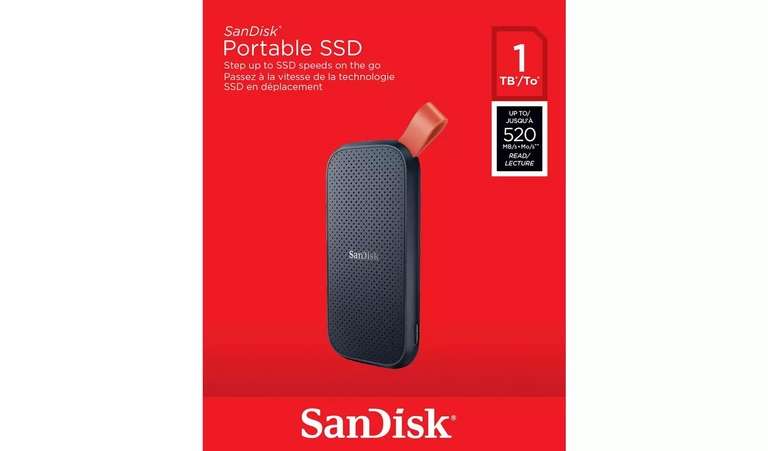 SanDisk 1TB Portable SSD Hard Drive with 520MB/s read speeds (Free C&C)