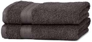 Amazon Basics AB Fade Resitant, 100% Cotton, 50 x 100 cms, Black, 2 Count, Hand Towel.