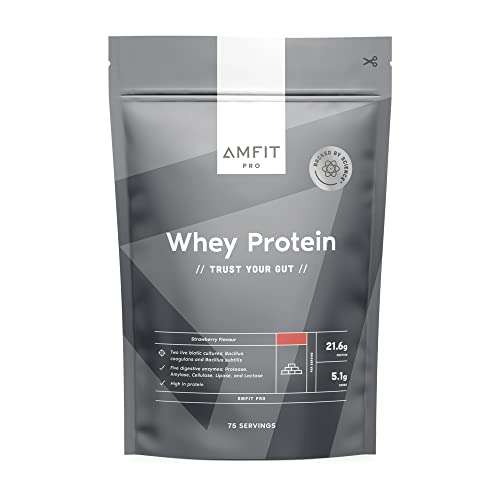 Amazon Brand - Amfit Nutrition Pro Whey Protein Powder, Strawberry Flavour, 2.27kg £25.10 / £23.85 Subscribe and Save @ Amazon