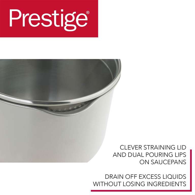 Prestige Stainless Steel Saucepan Set 14, 16 & 18cm