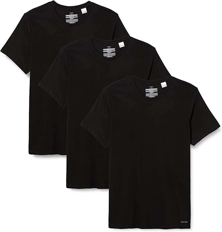 Calvin Klein Men's Crew Neck T-Shirts 3PK (Size S - L | Black Only) £21.43 @ Amazon